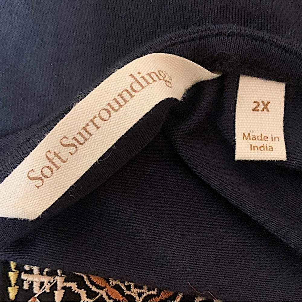 Soft Surroundings Black Tunic with Multicolor Printed Panel - Picture 13 of 15